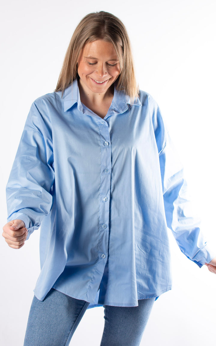 Kailani Long Sleeve Shirt | Plain Blue