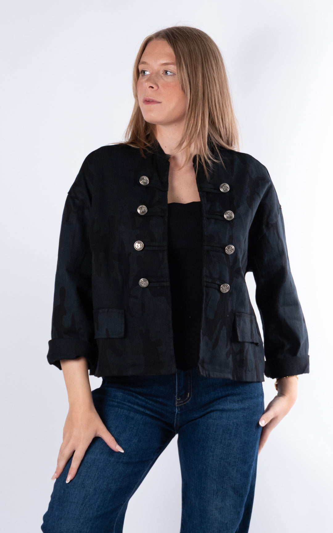 Kaisley Camo Jacket | Black