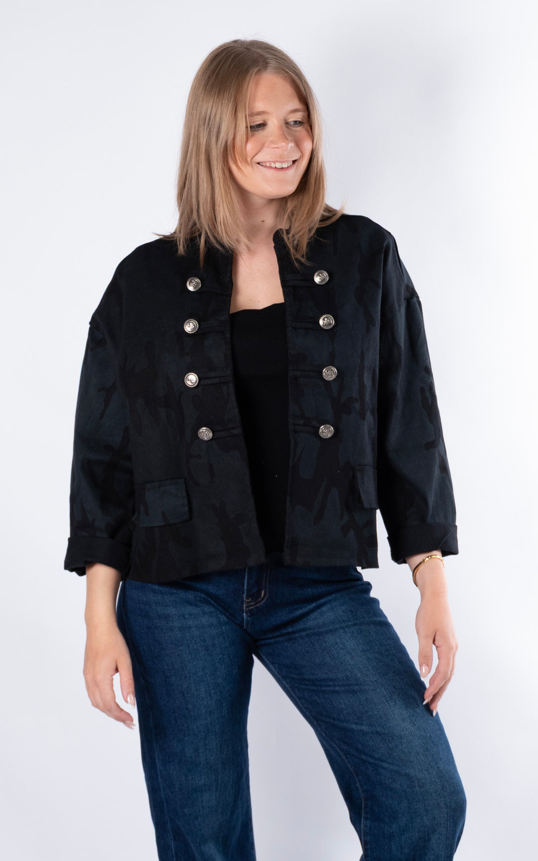 Kaisley Camo Jacket | Black