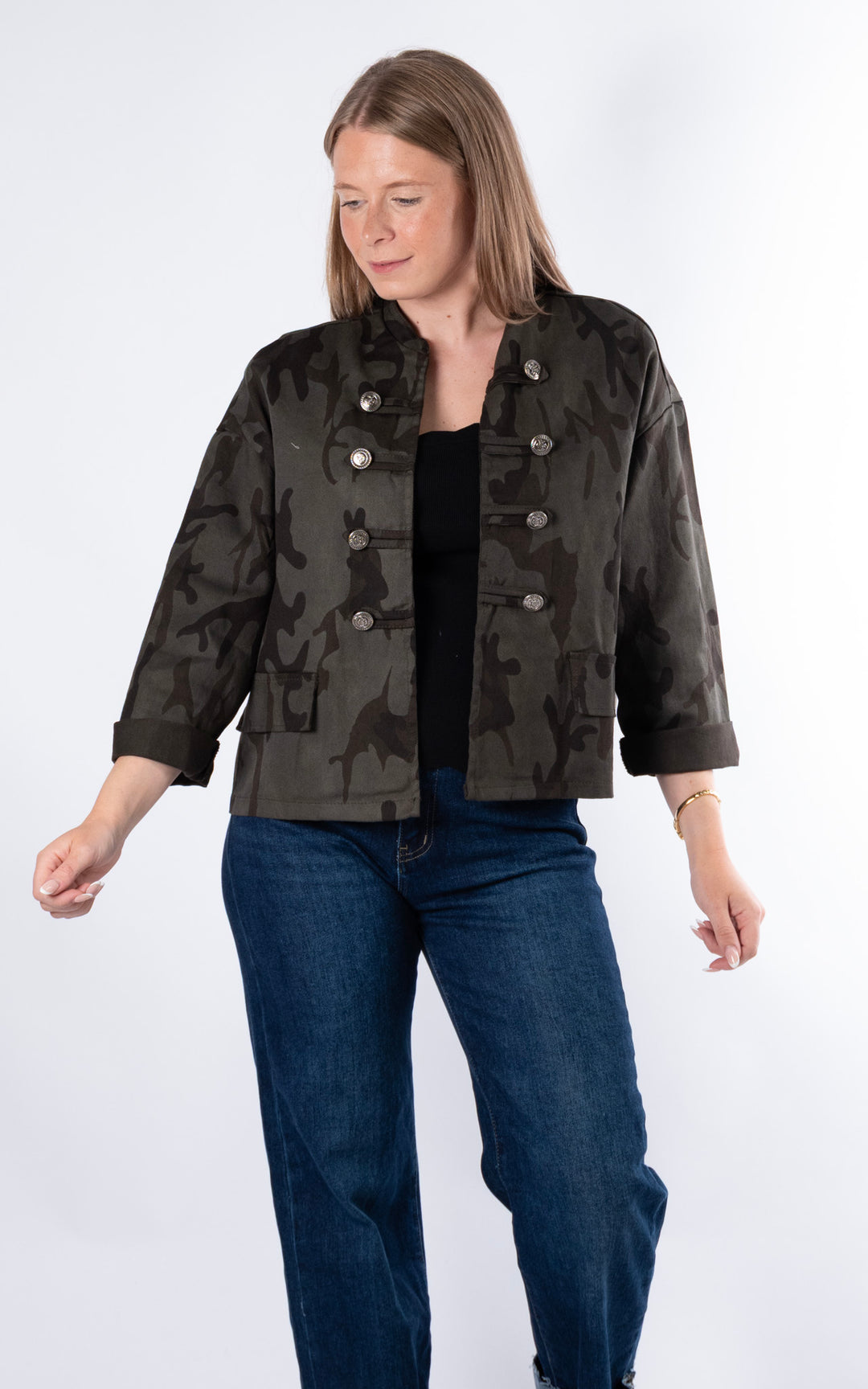 Kaisley Camo Jacket | Chocolate