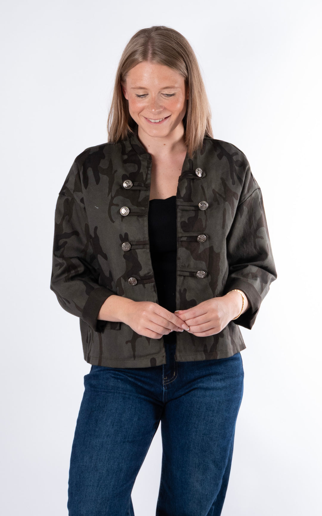 Kaisley Camo Jacket | Chocolate