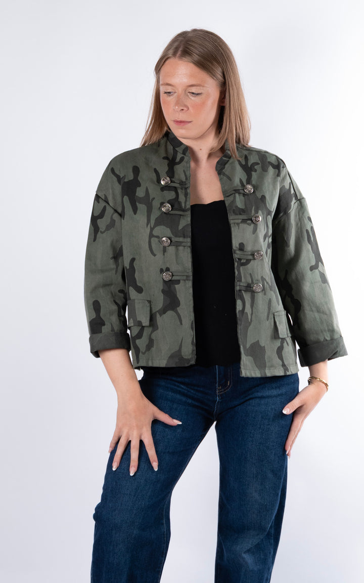Kaisley Camo Jacket | Khaki