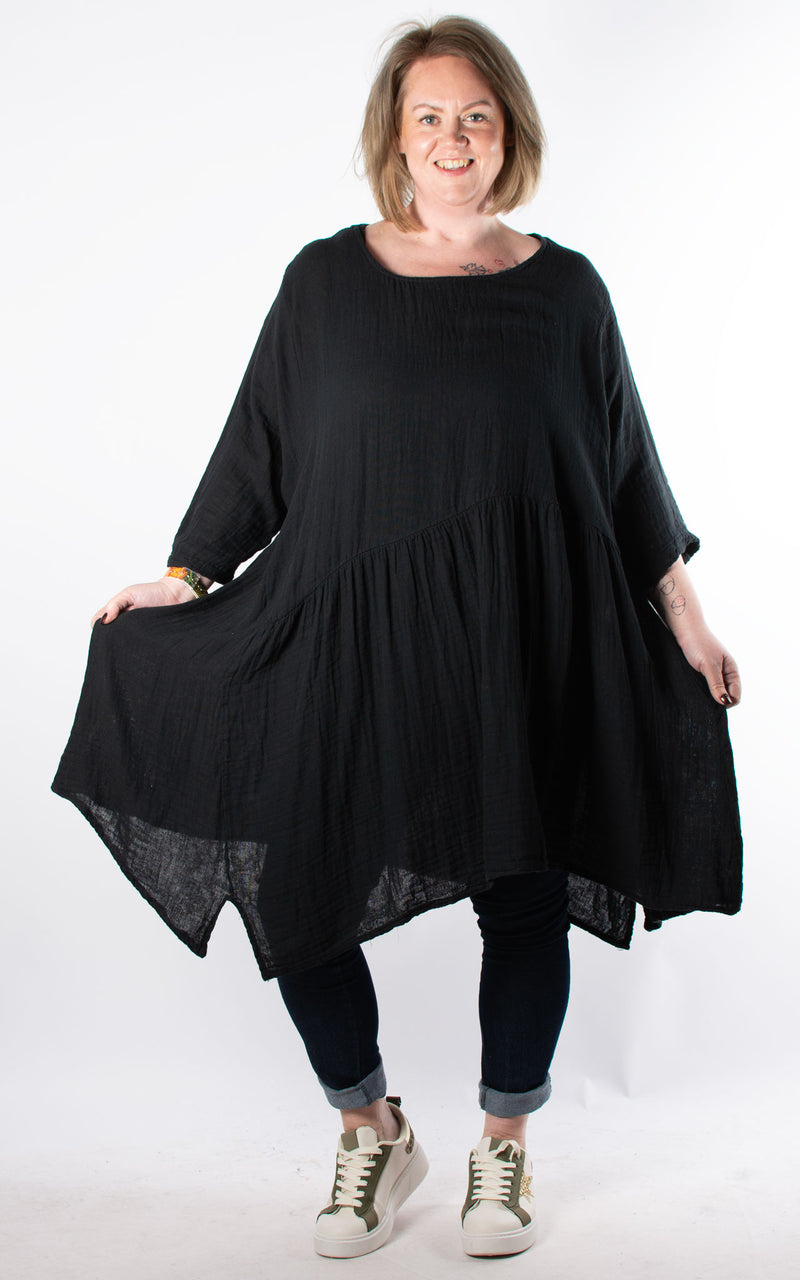 Kara Cotton Dress | Black