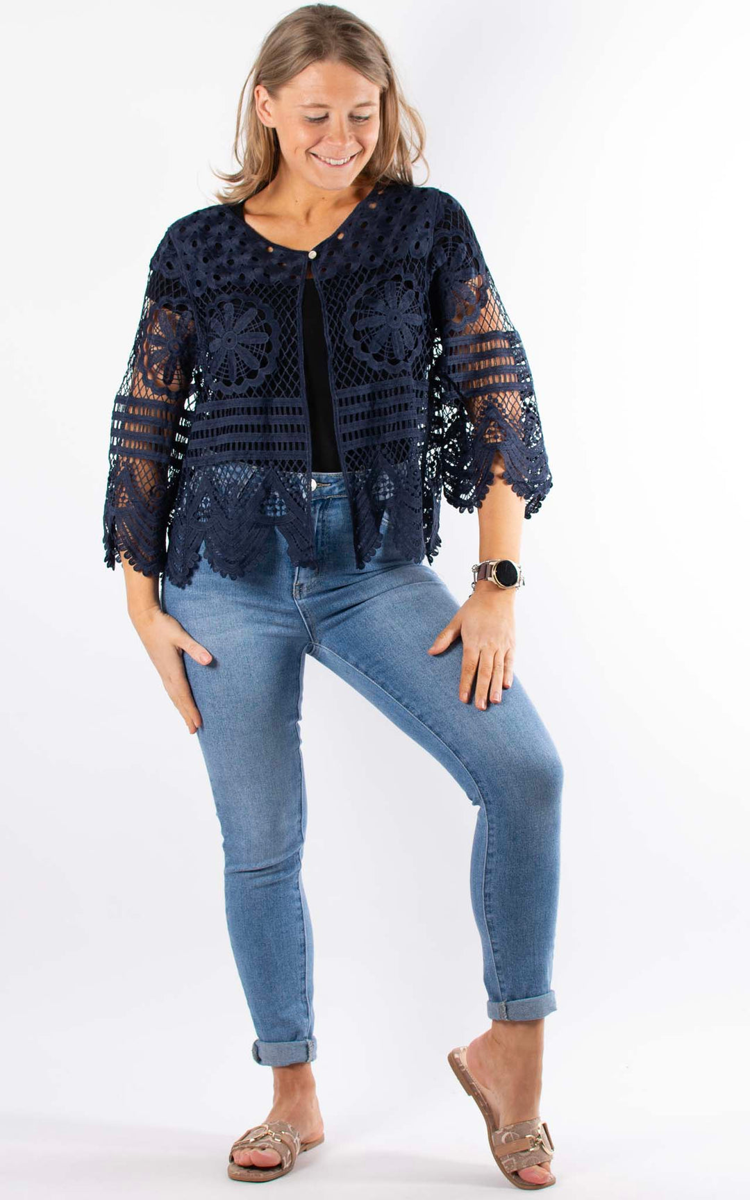 Katherine Lace Cardigan| Navy