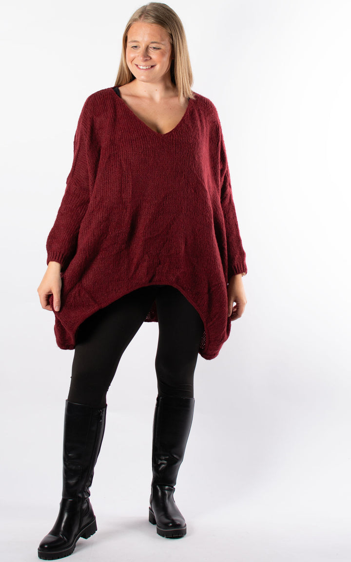 Kathleen Slouch Knit | Burgundy