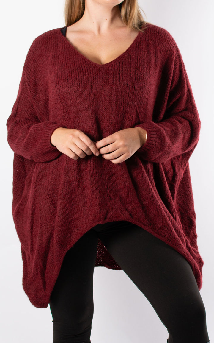 Kathleen Slouch Knit | Burgundy