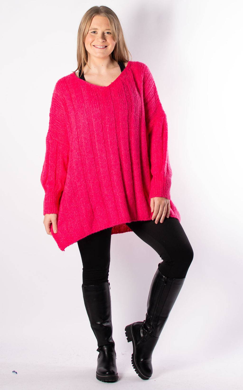 Kathy Chunky Knit | Hot Pink