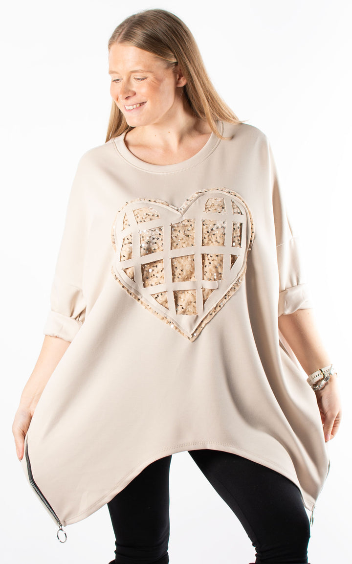 Keeley Tunic | Heart | Beige