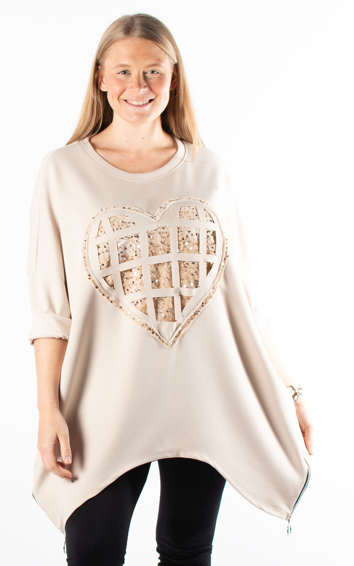 Keeley Tunic | Heart | Beige