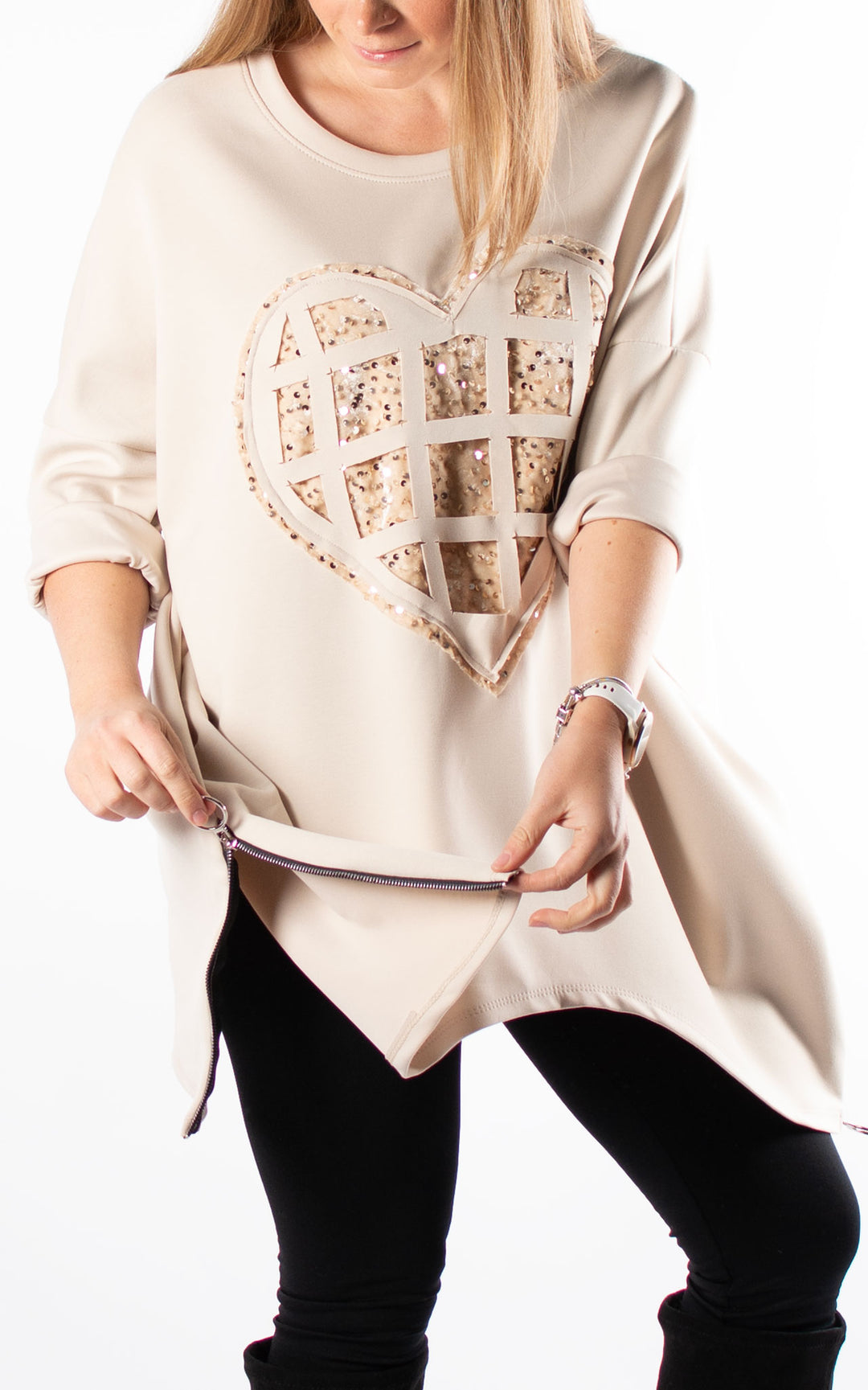 Keeley Tunic | Heart | Beige