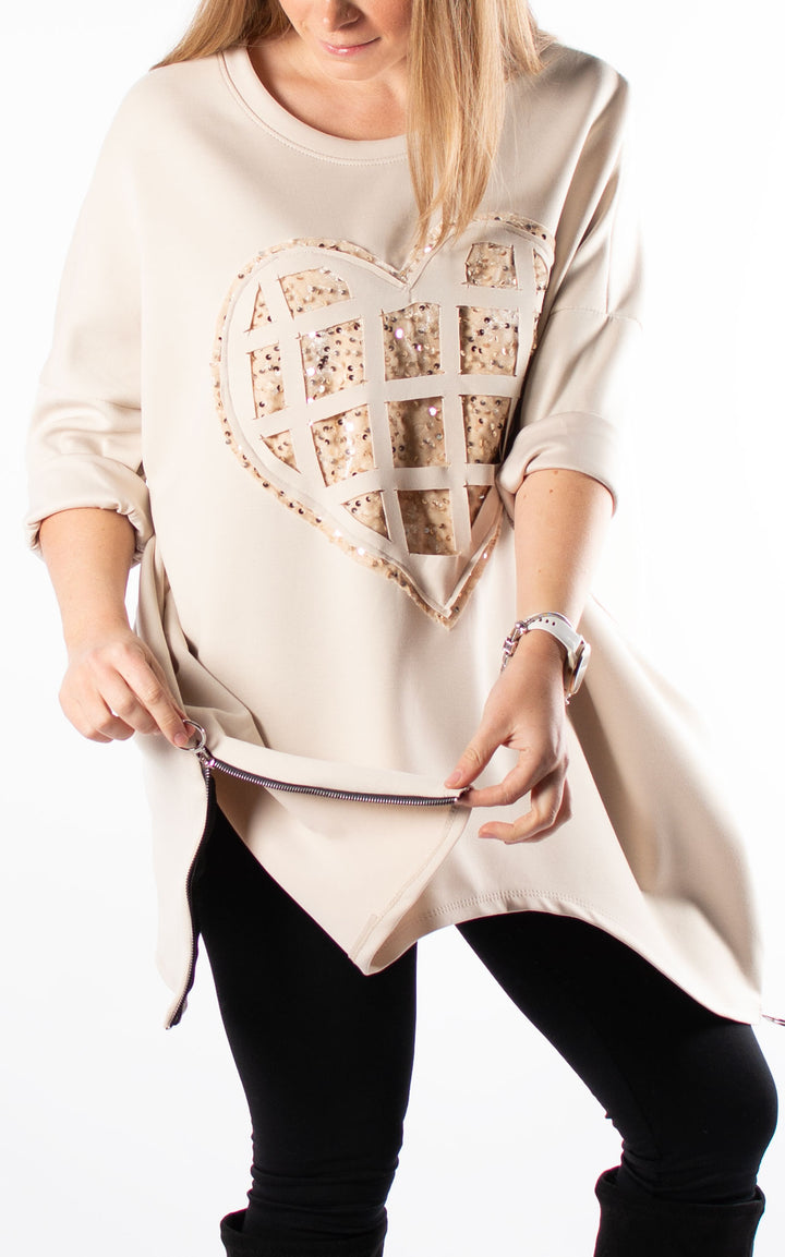 Keeley Tunic | Heart | Beige