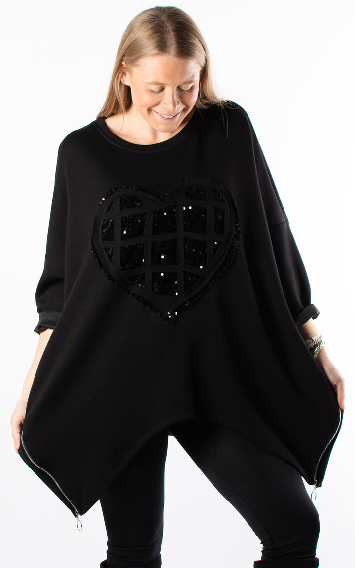 Keeley Tunic | Heart | Black