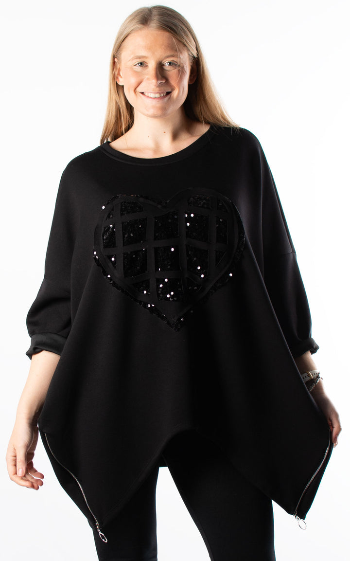 Keeley Tunic | Heart | Black