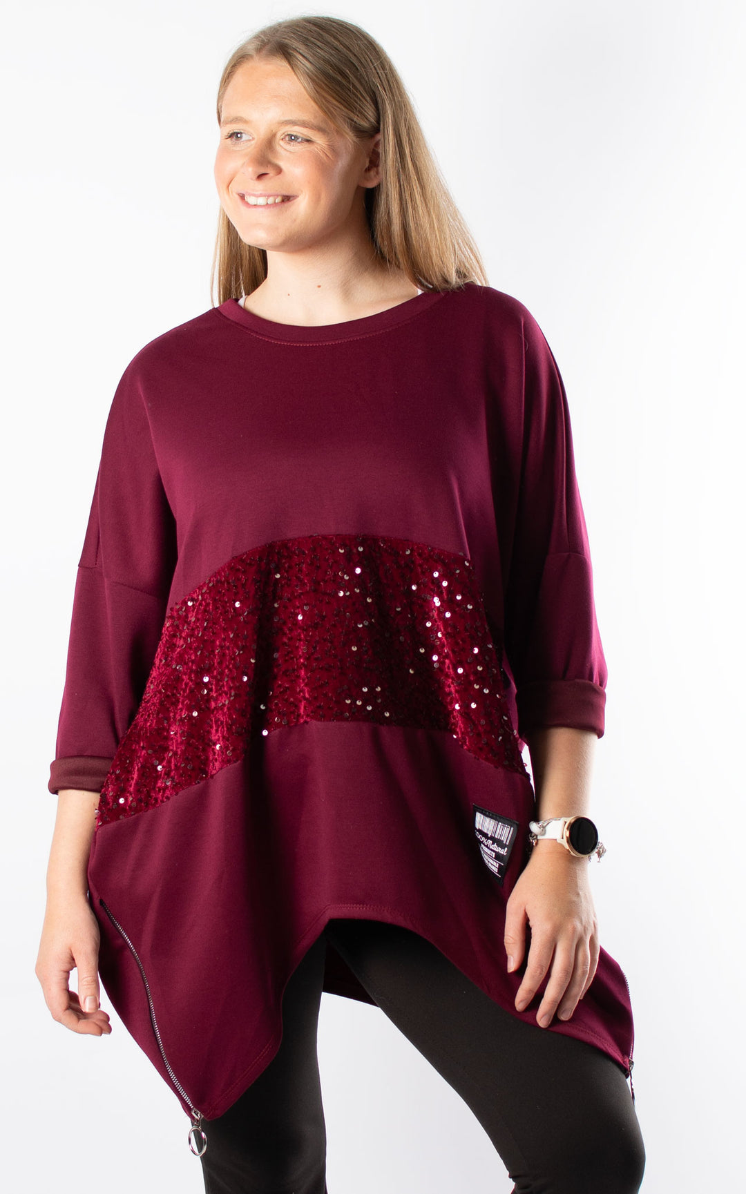 Keeley Tunic | Sequin | Burgundy