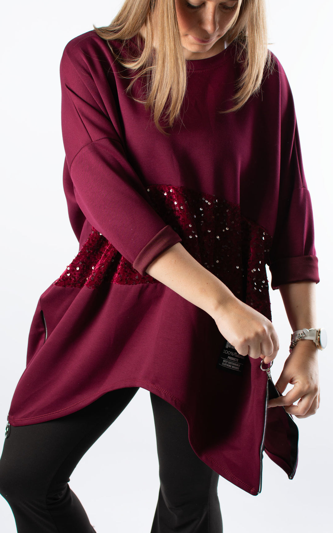 Keeley Tunic | Sequin | Burgundy