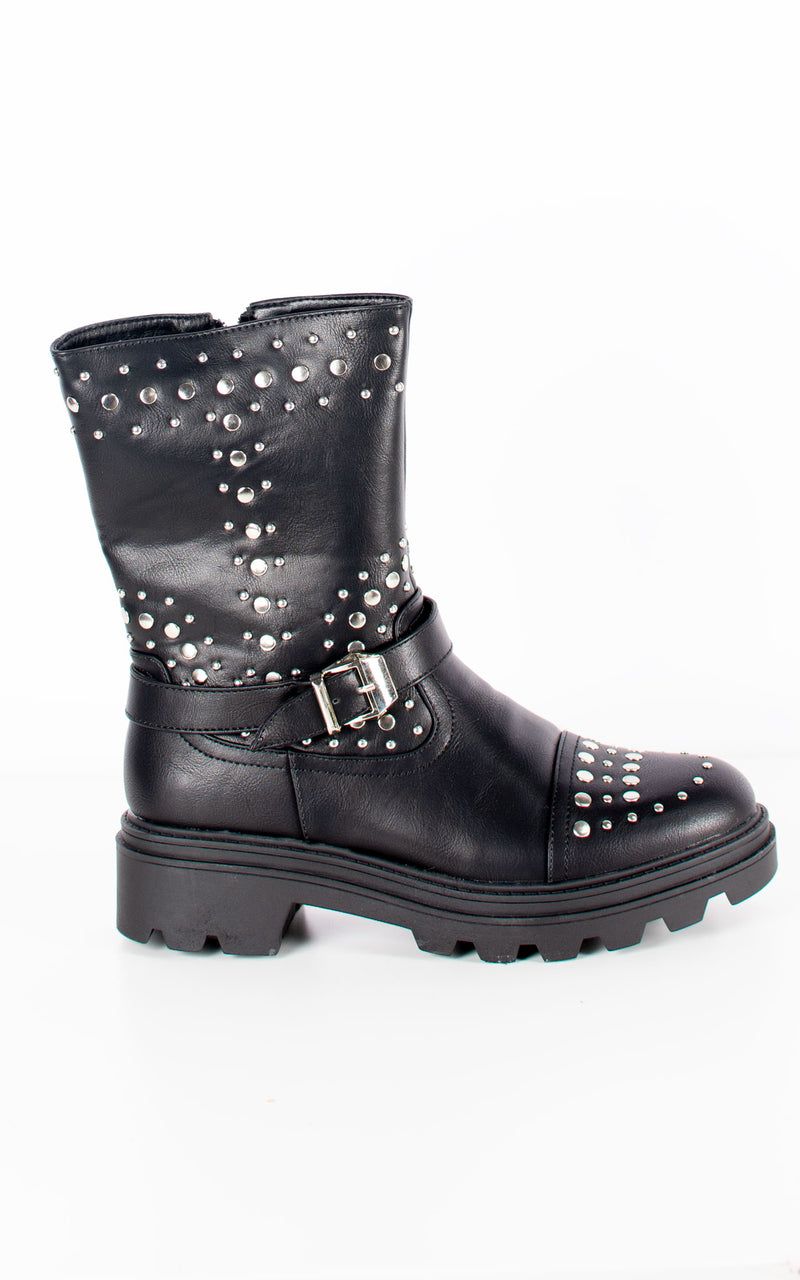 Kelly Studded Boots | Black