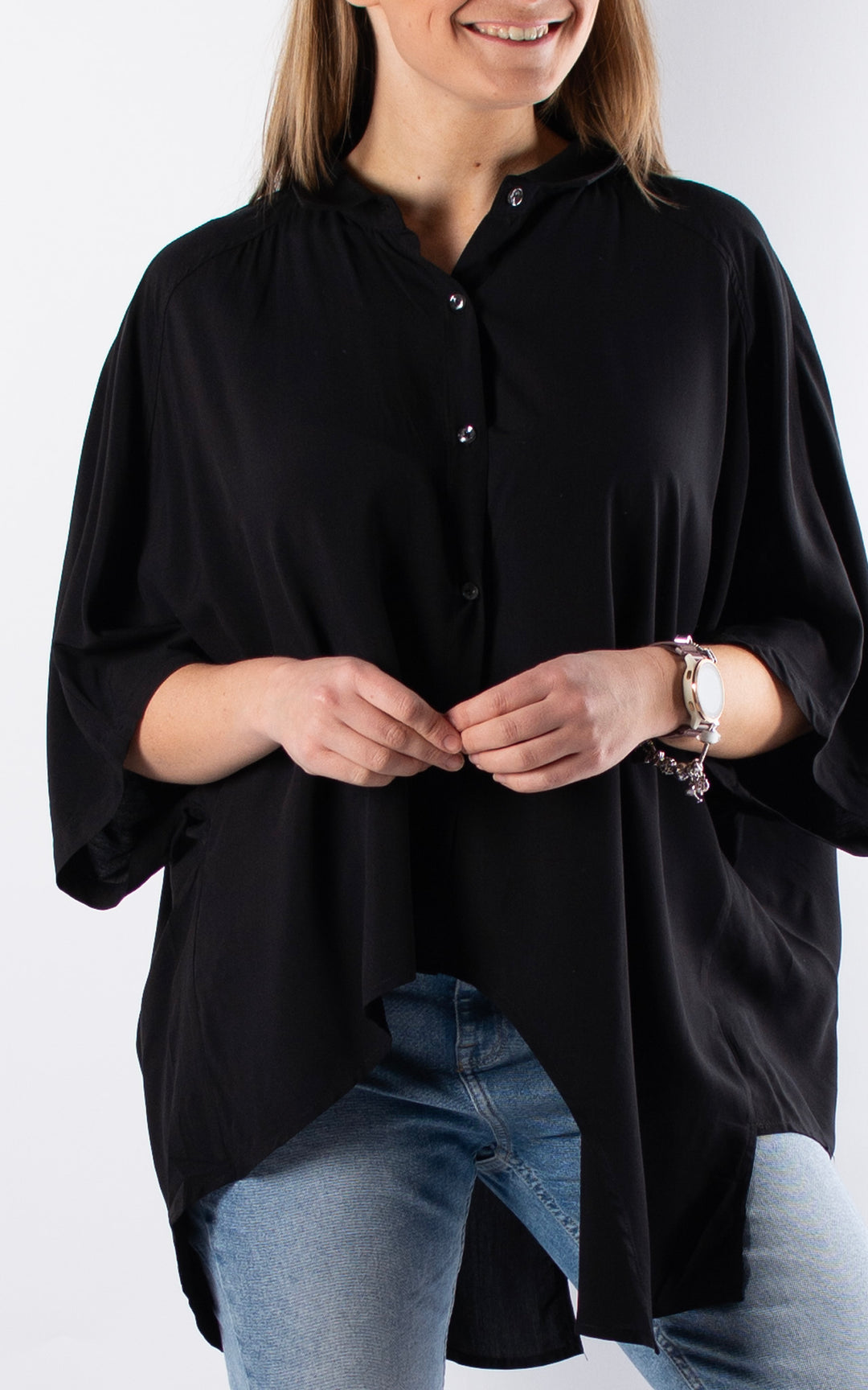 Kennedy Button Shirt | Black