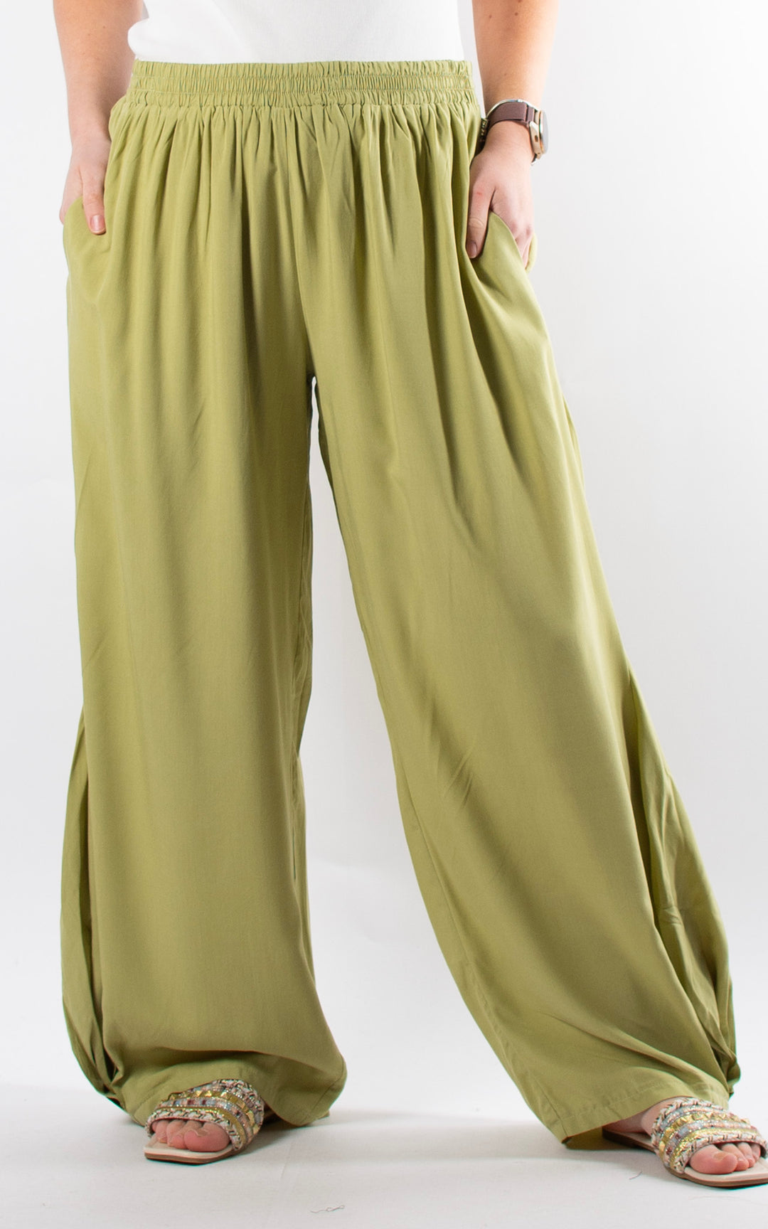 Kennedy Wide Leg Trouser | Green