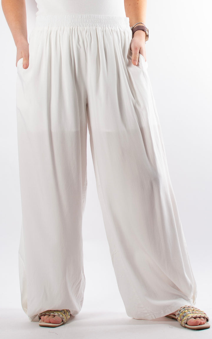 Kennedy Wide Leg Trouser | White