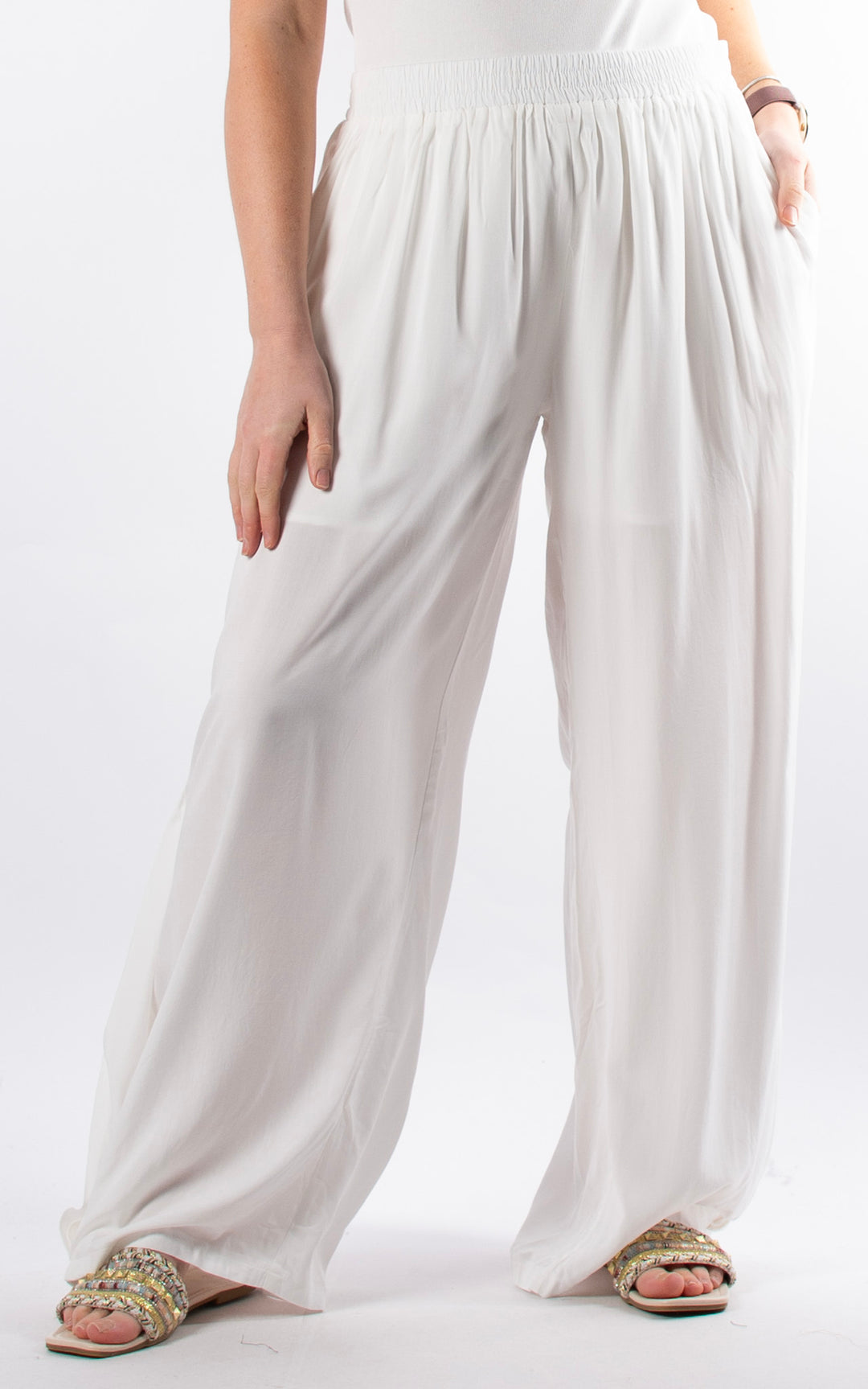 Kennedy Wide Leg Trouser | White