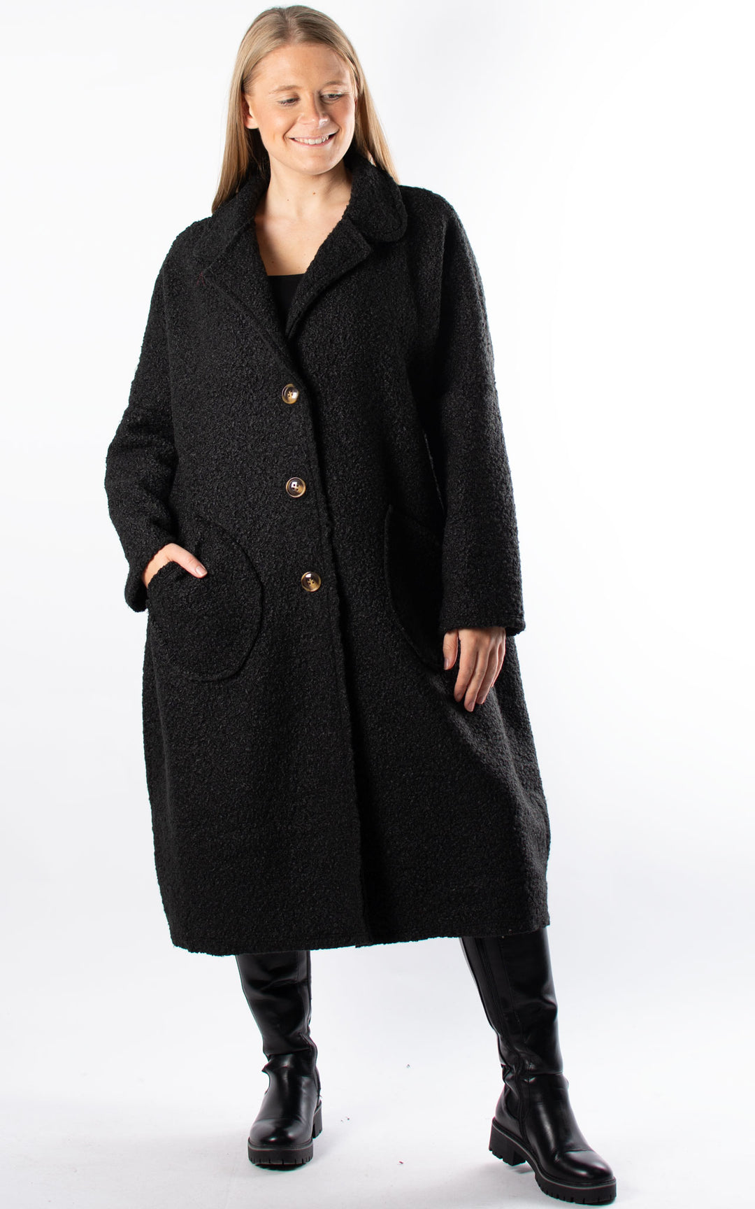 Kerry Boucle Coat | Black