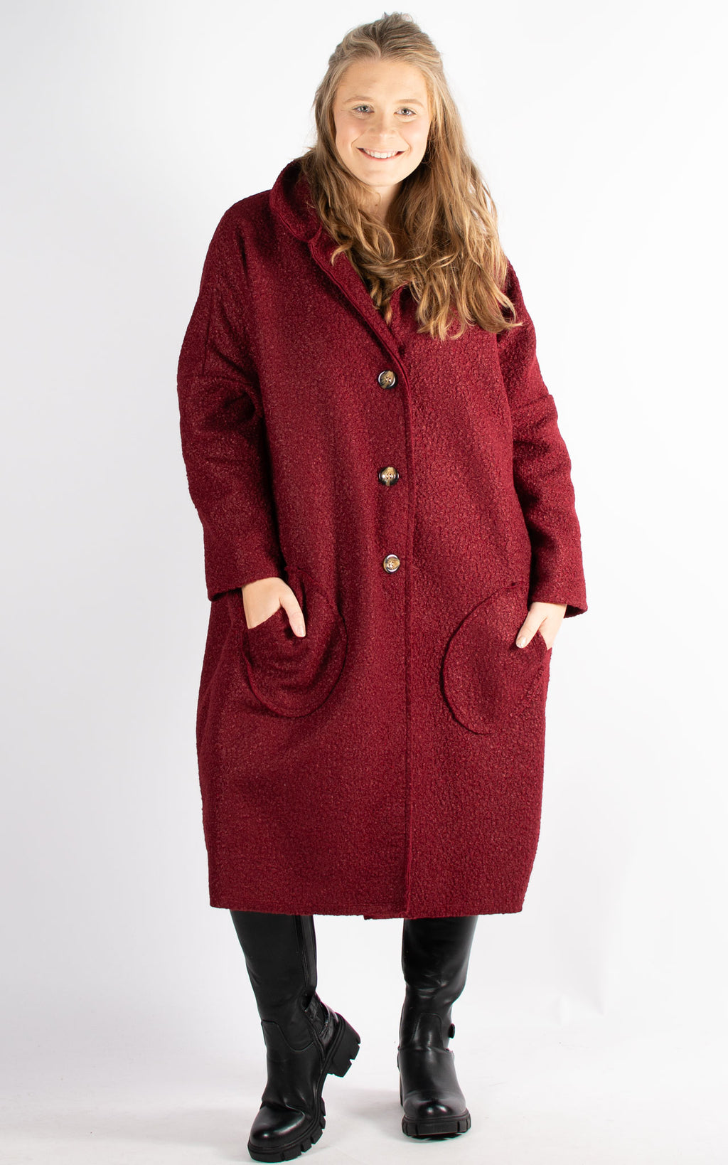 Kerry Boucle Coat | Mulberry Red