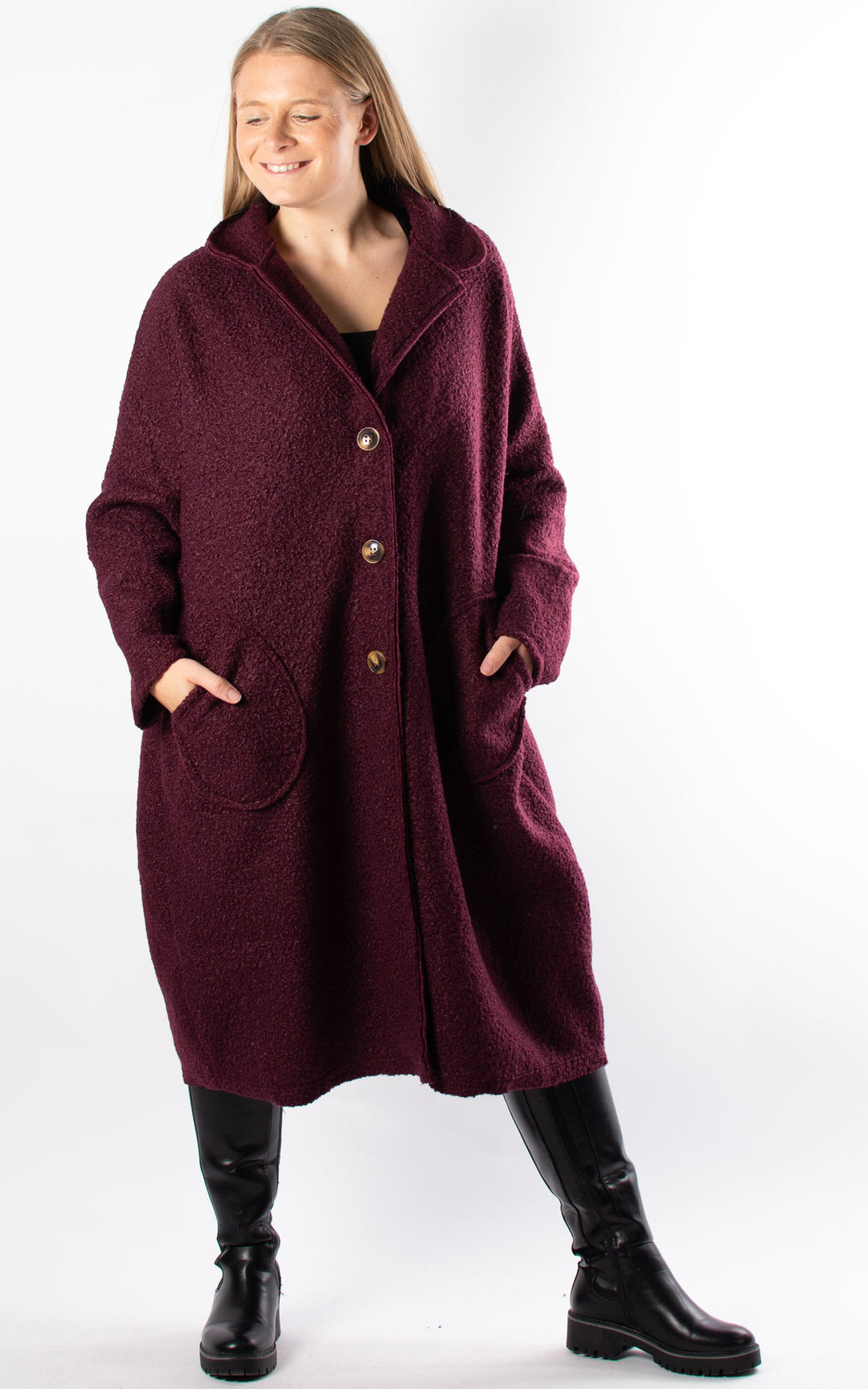 Kerry Boucle Coat | Plum