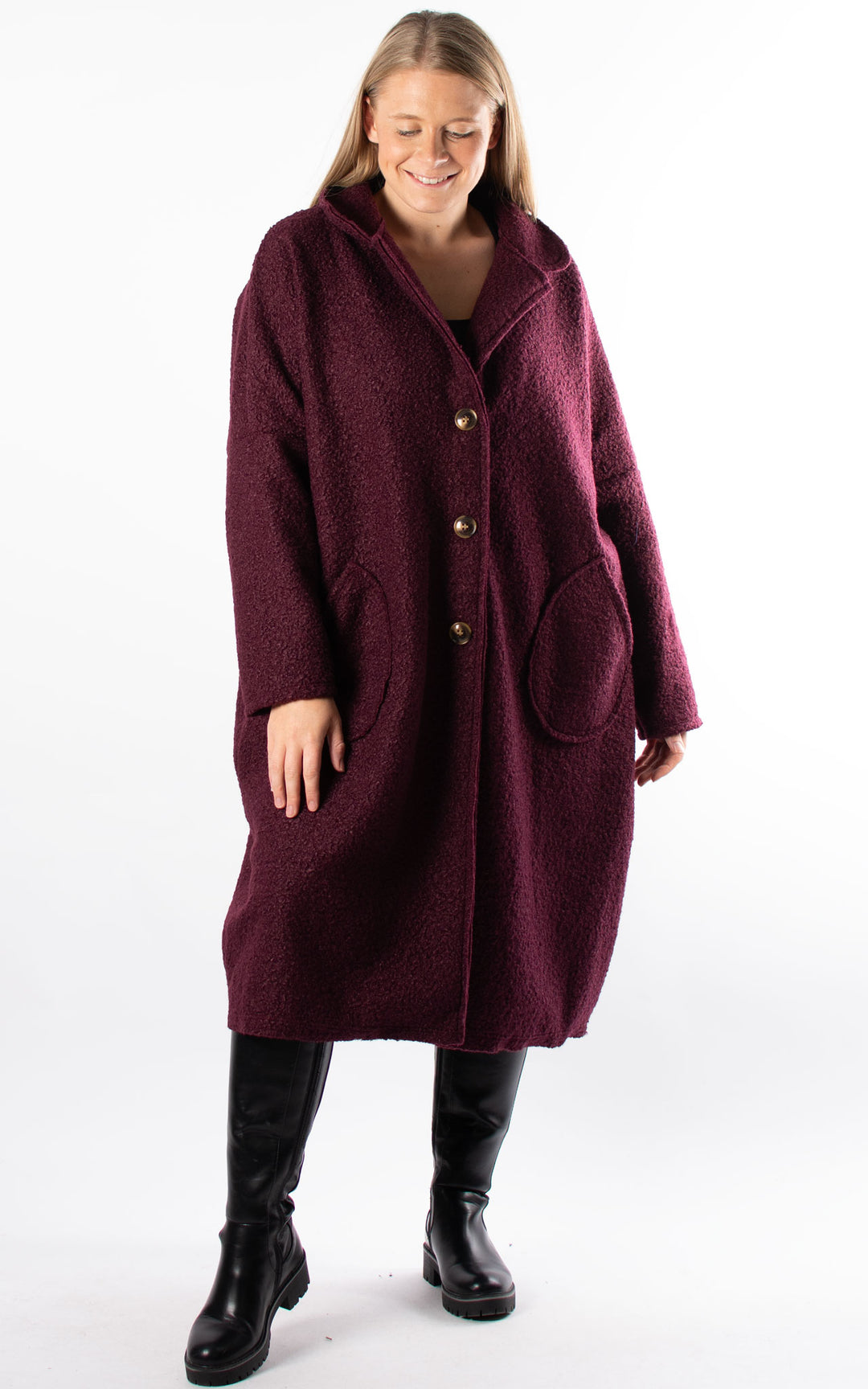 Kerry Boucle Coat | Plum
