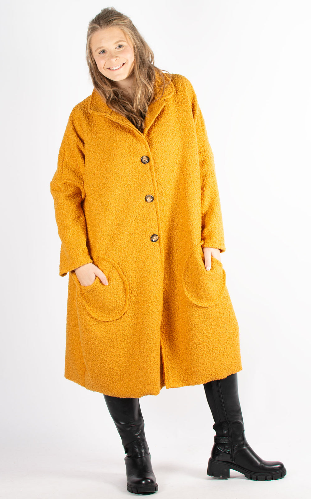 Yellow on sale boucle coat