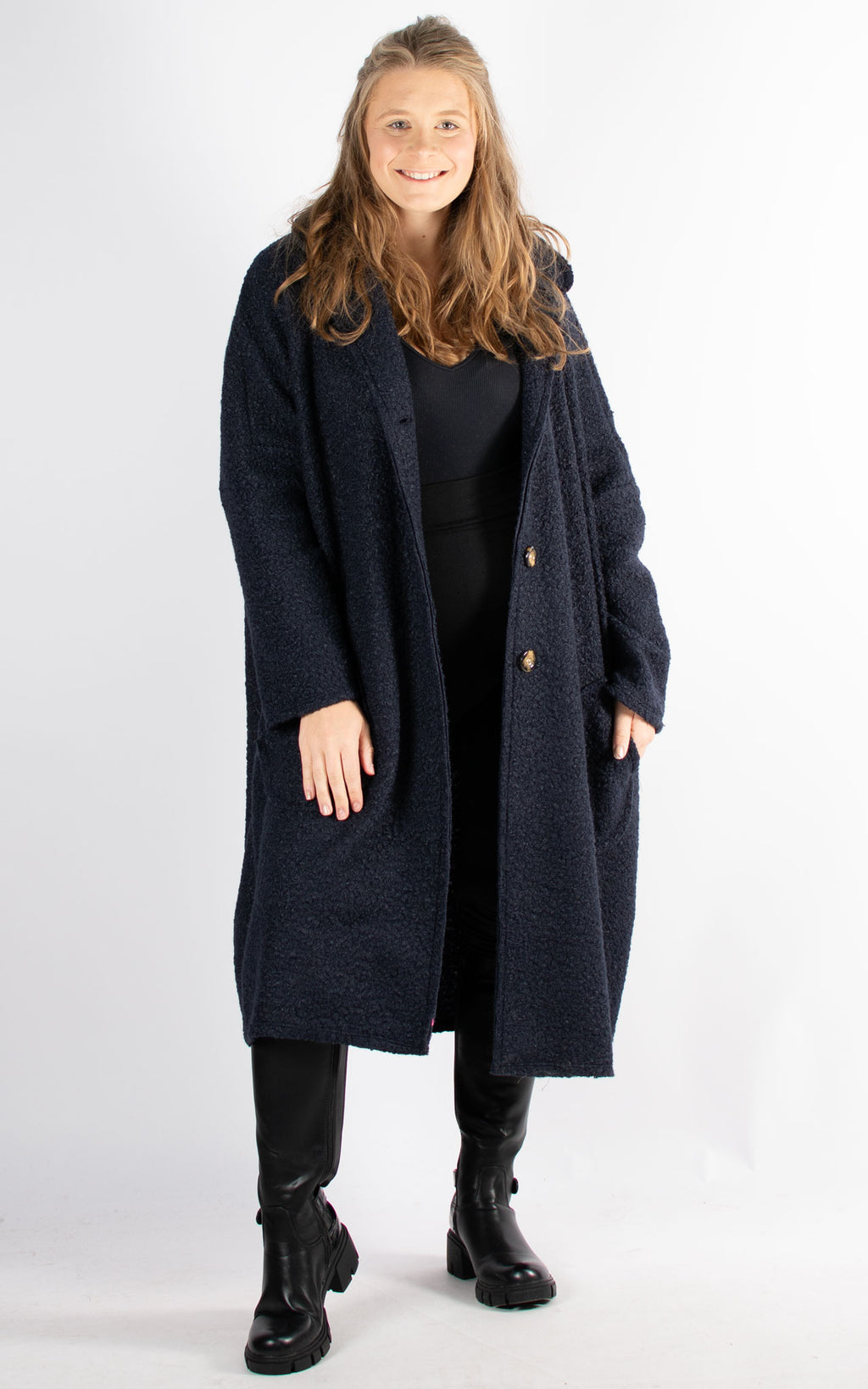 Kerry Boucle Coat | Navy