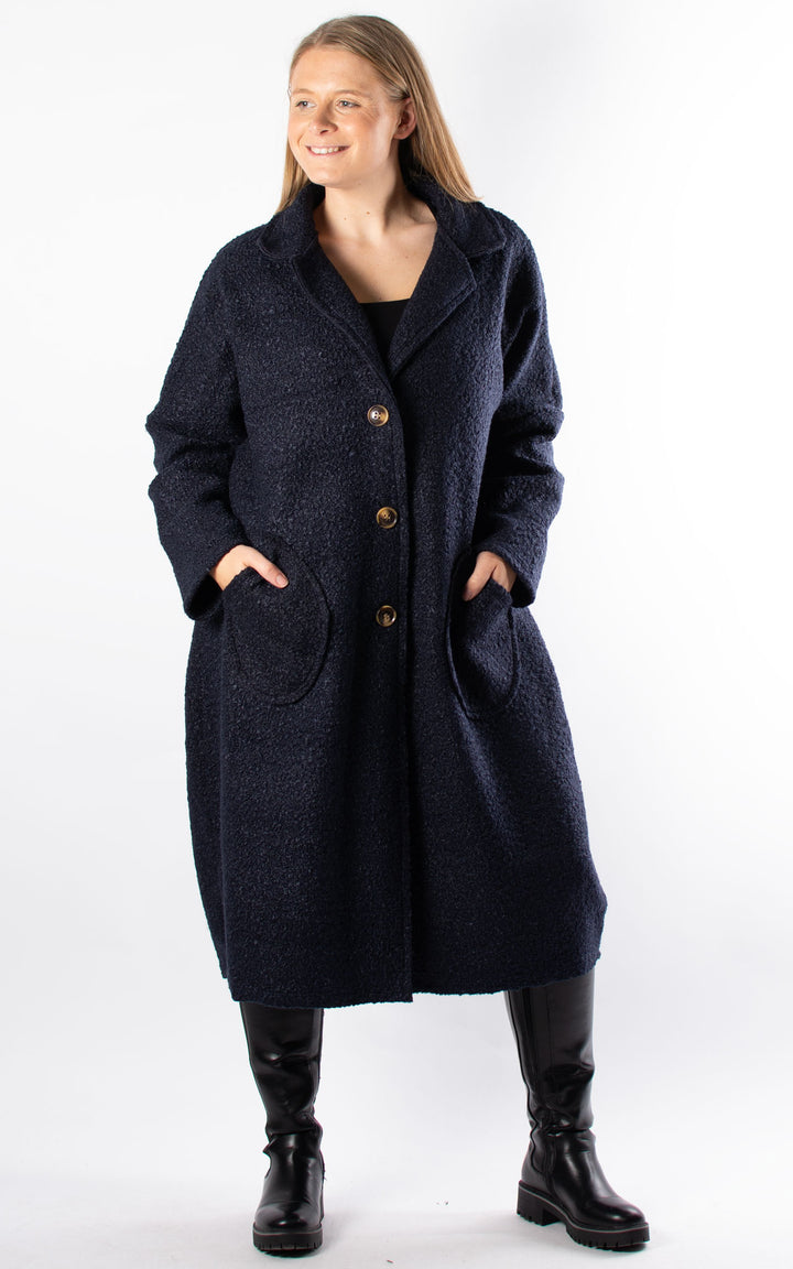 Kerry Boucle Coat | Navy