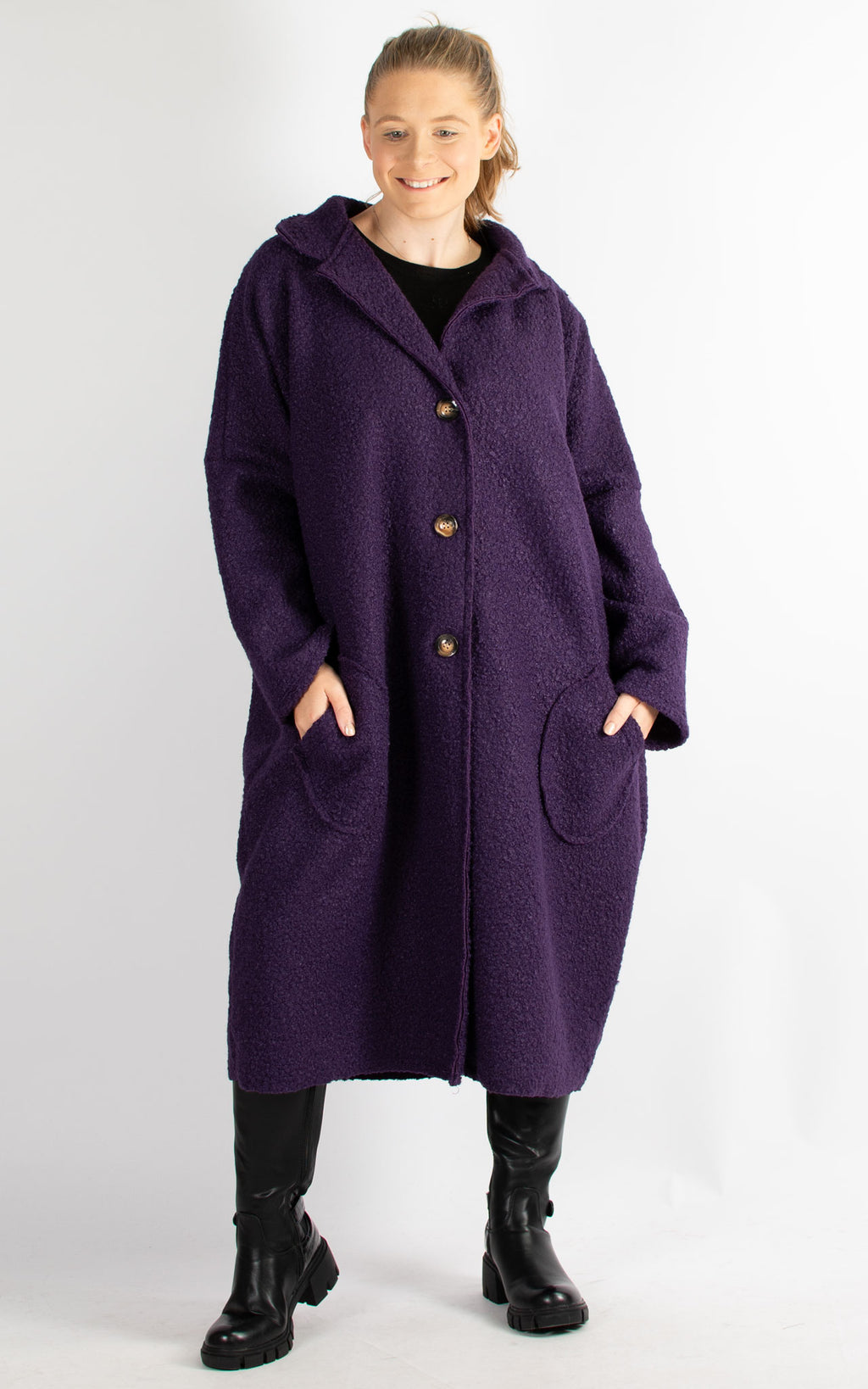 Kerry Boucle Coat | Purple