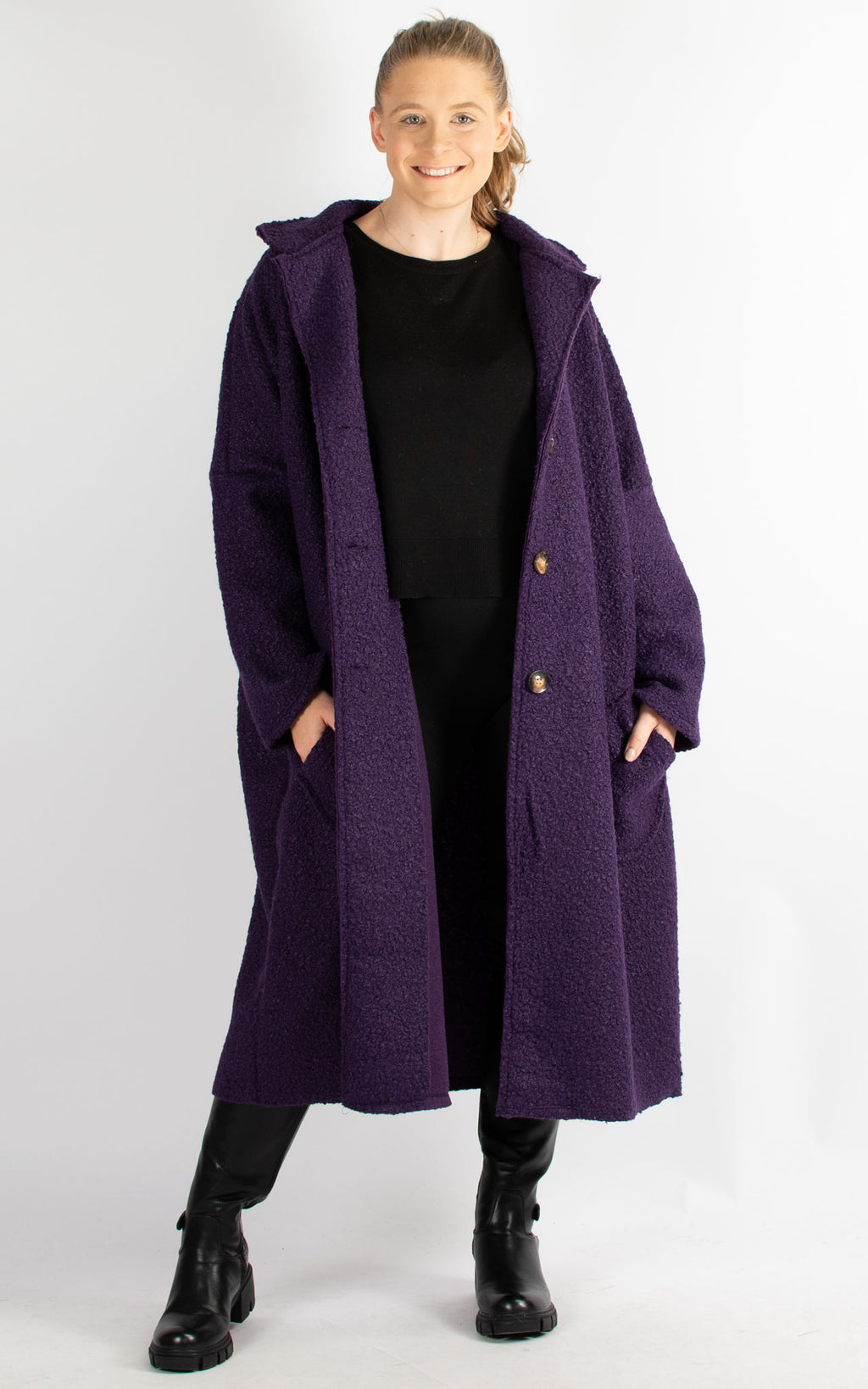 Kerry Boucle Coat | Purple