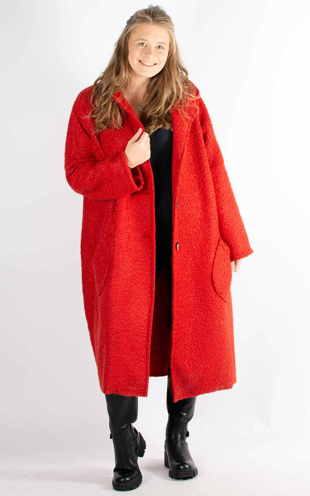 Kerry Boucle Coat | Red