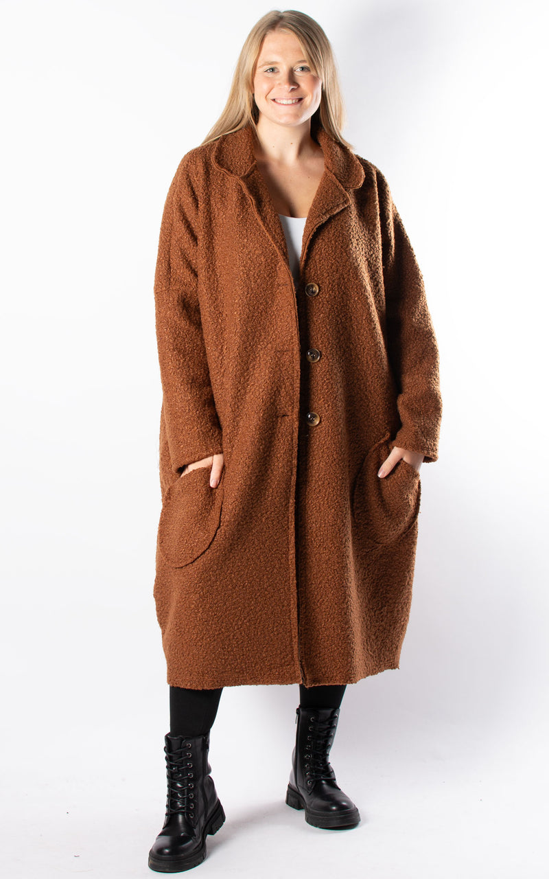 Kerry Boucle Coat | Rust