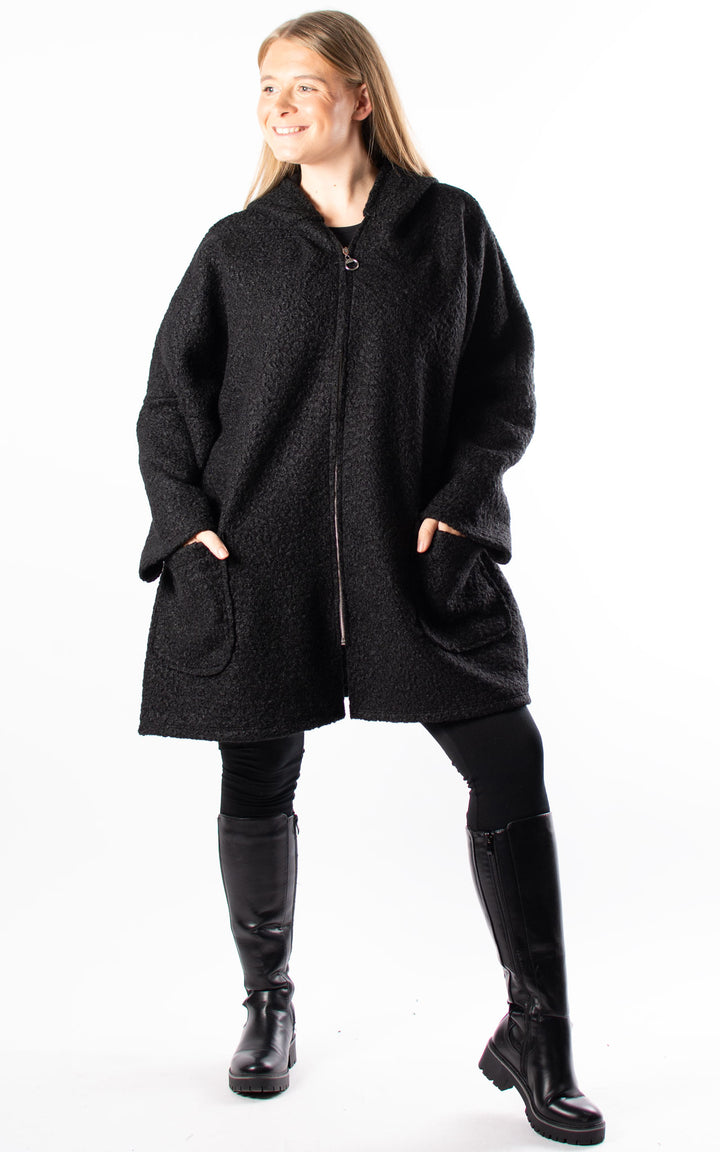 Kerry Boucle | Zip Up | Black