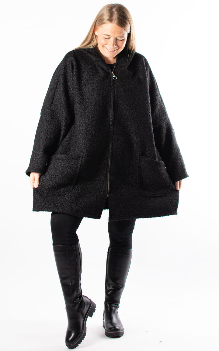 Kerry Boucle | Zip Up | Black