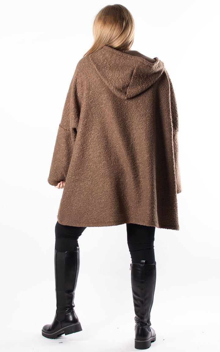 Kerry Boucle | Zip Up | Chocolate