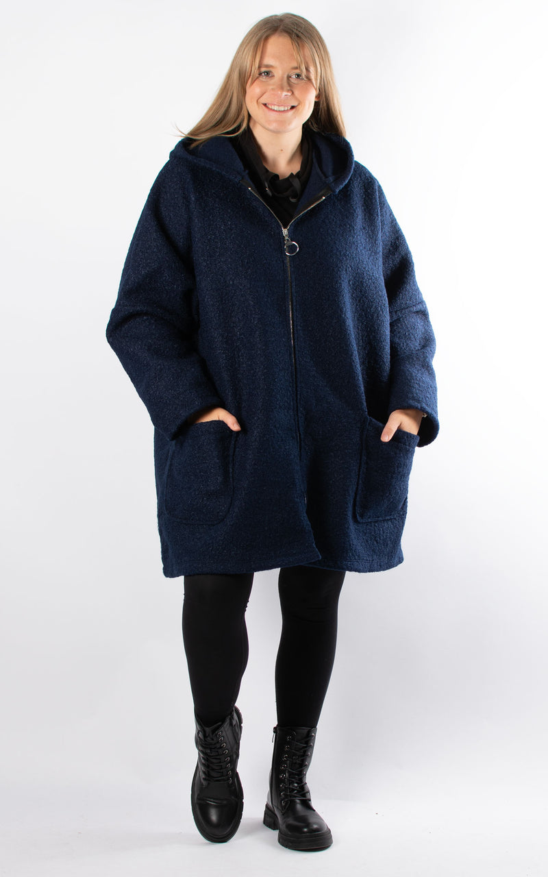 Kerry Boucle | Zip Up | Navy