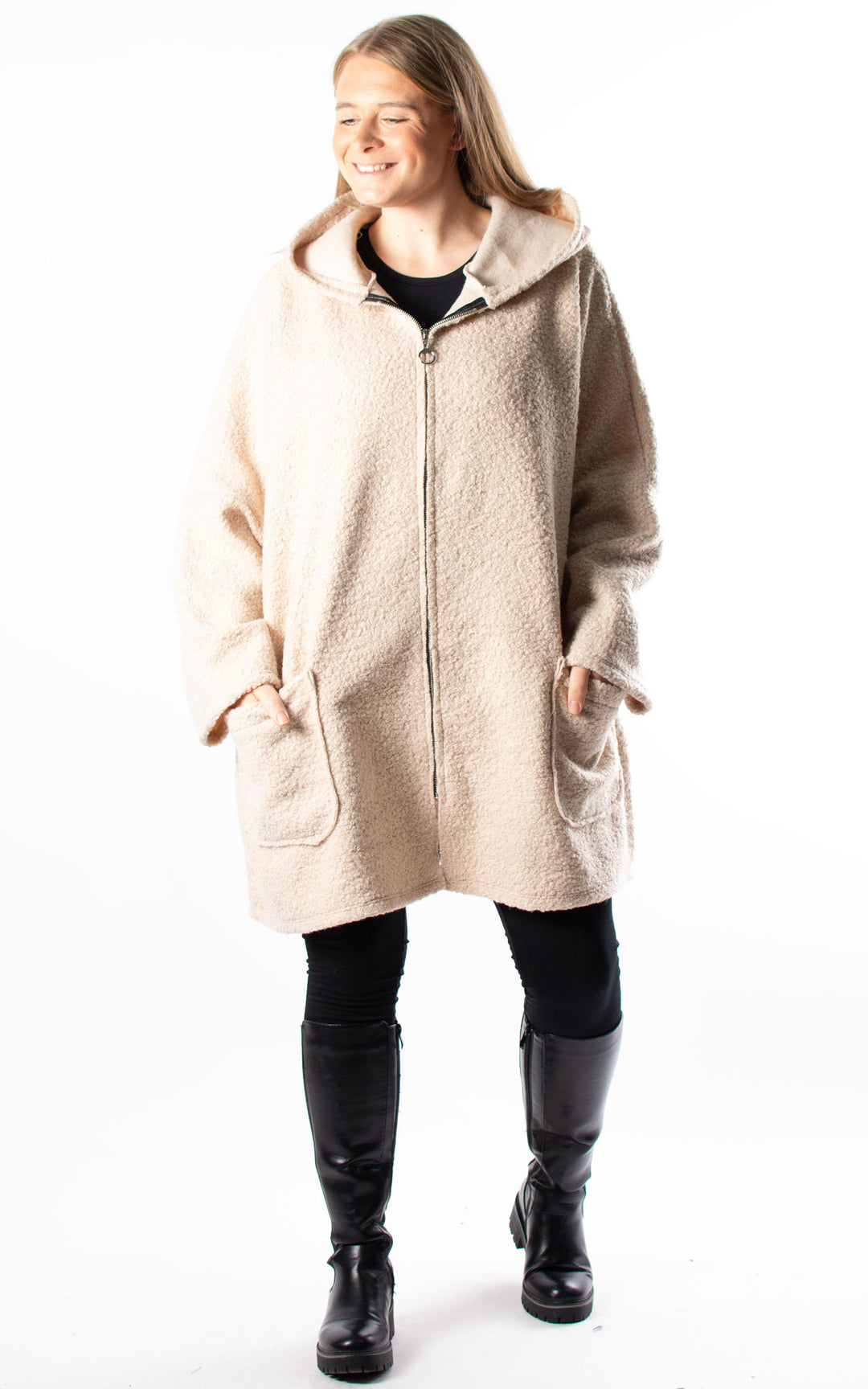 Kerry Boucle | Zip Up | Oat