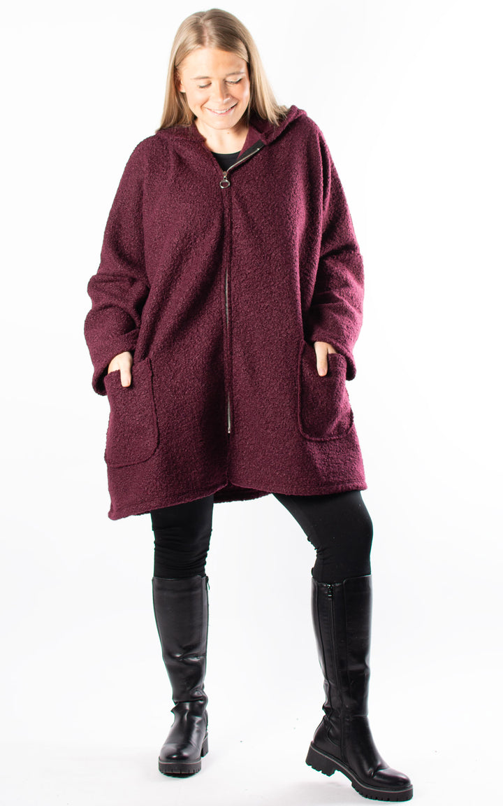 Kerry Boucle | Zip Up | Plum