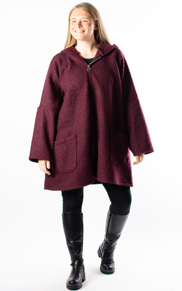 Kerry Boucle | Zip Up | Plum