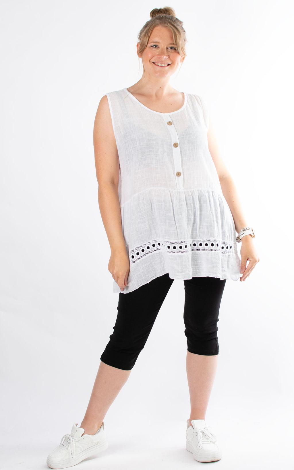 Kerry Sleeveless Top | White