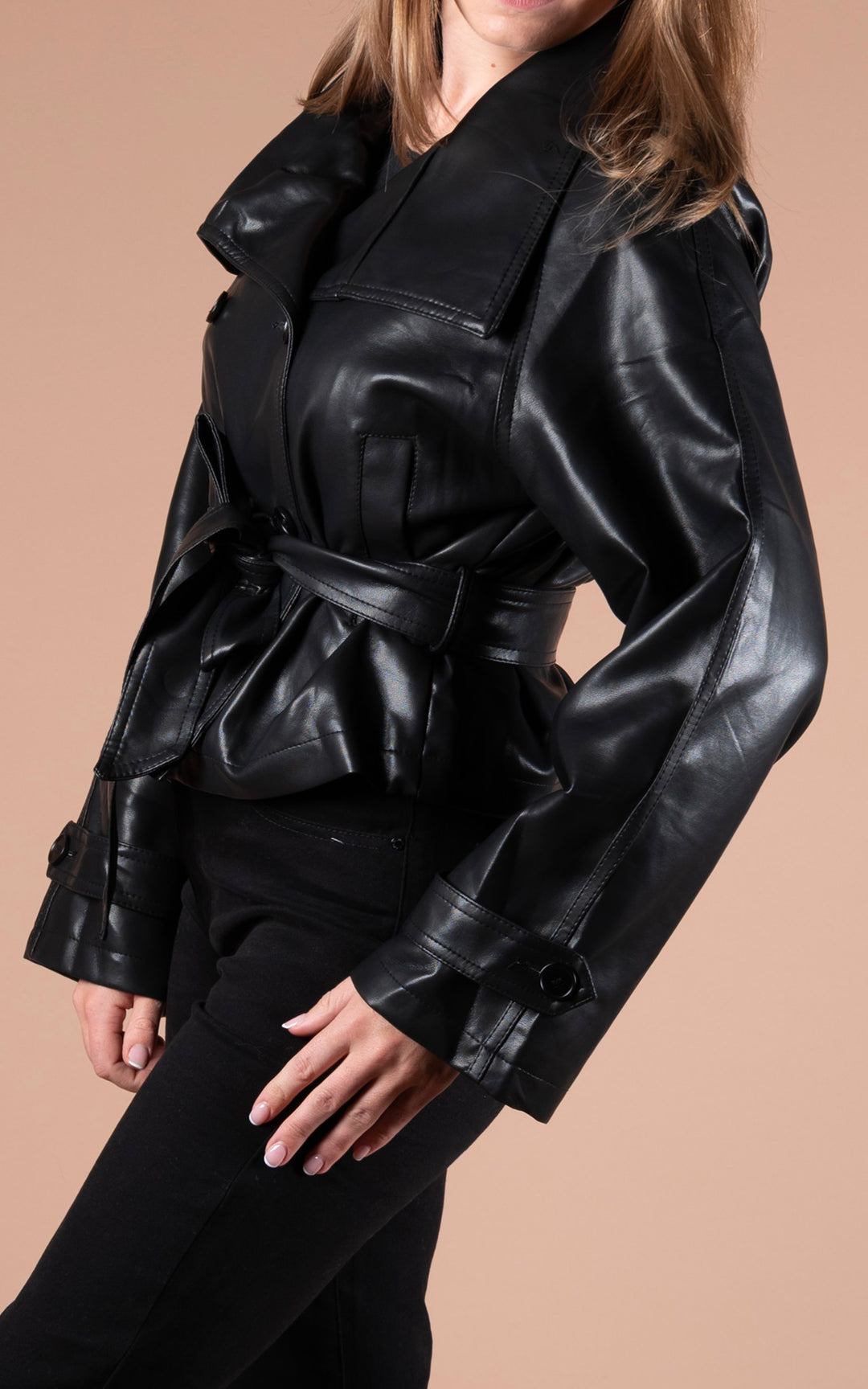 Kimora Faux Leather Jacket  | Black