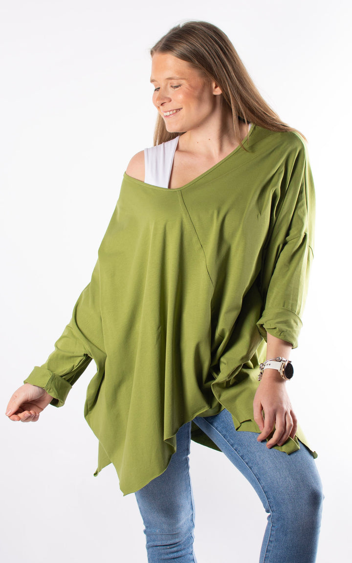 Kirsten Long Line Top | Green