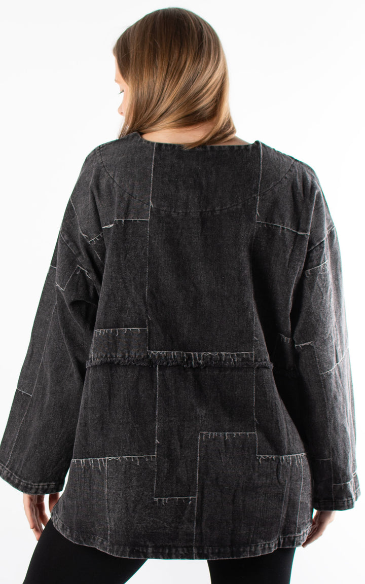 Knitted Front Jumper | Navy & Burgundy