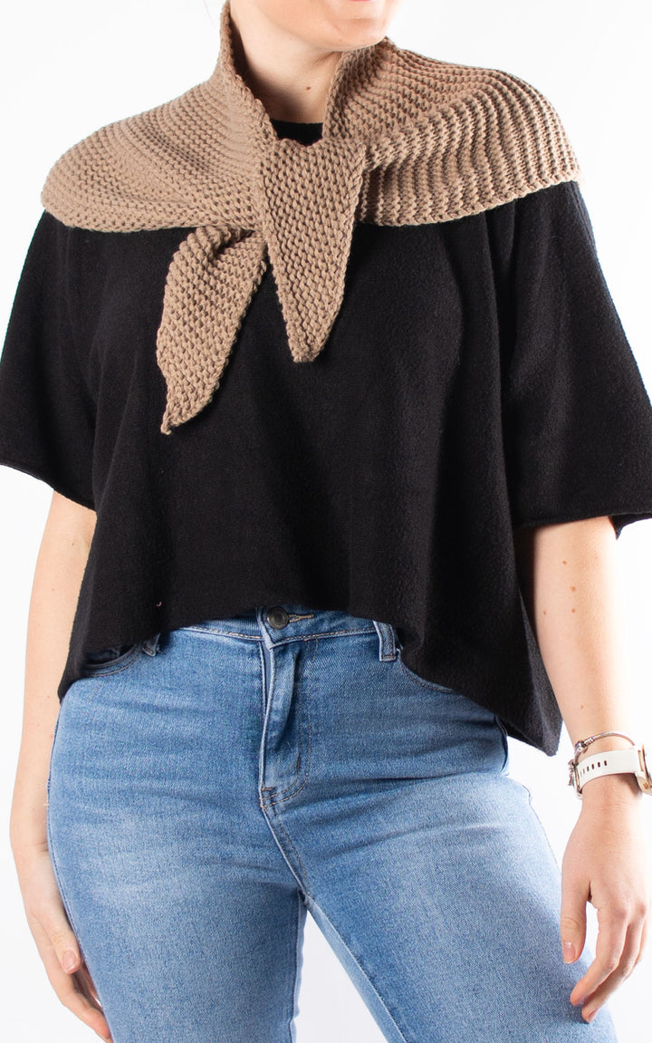 Knitted Triangle Scarf | Mocha