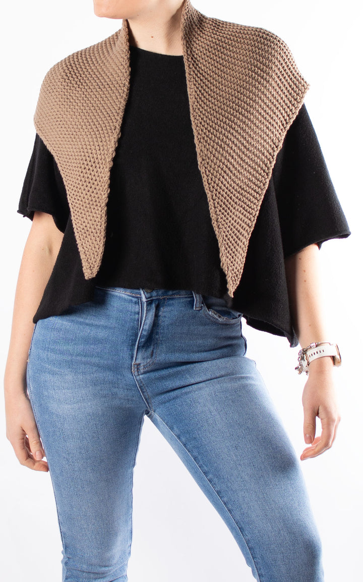 Knitted Triangle Scarf | Mocha