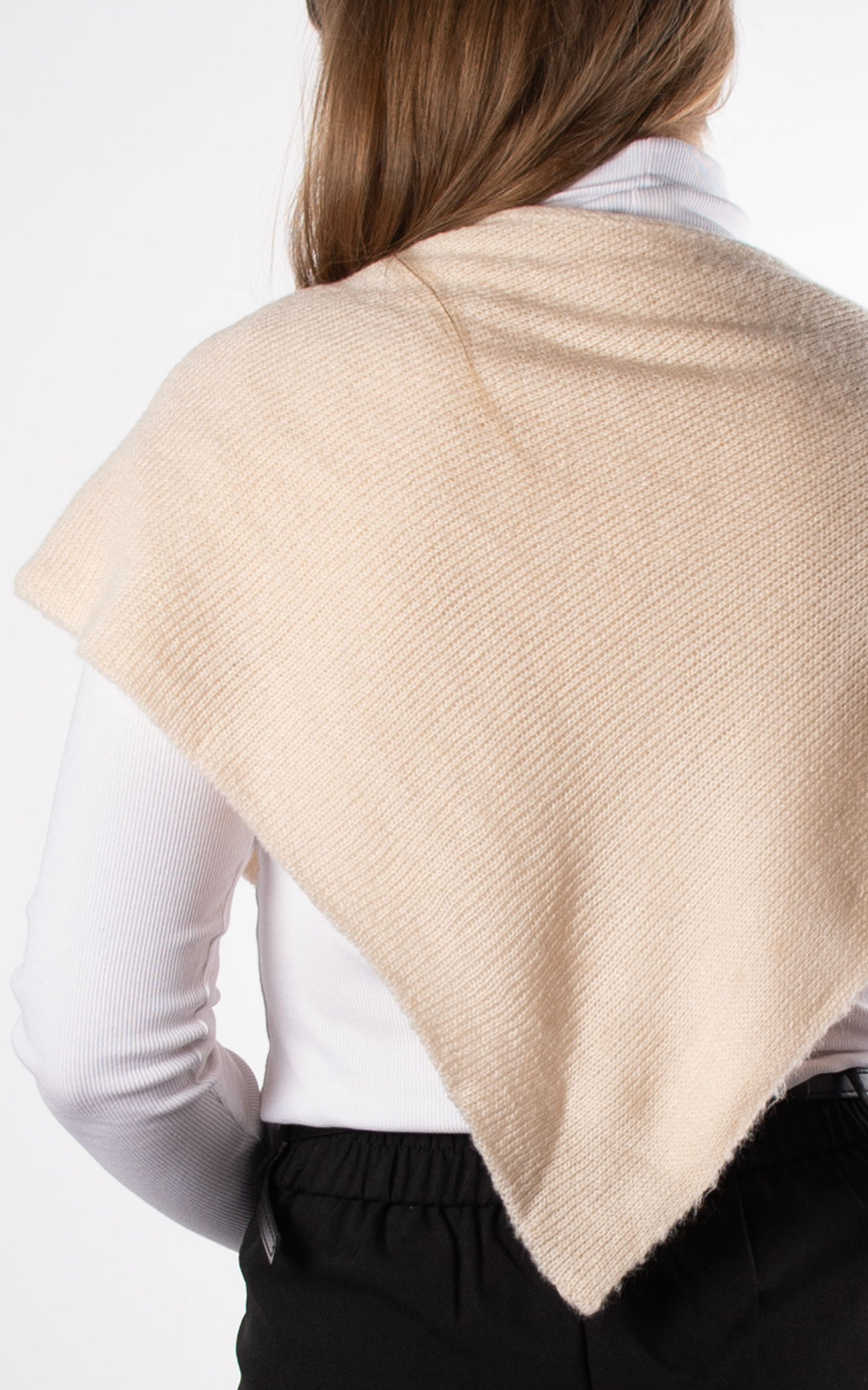 Knitted Triangle Scarf | Plain | Pale Nude