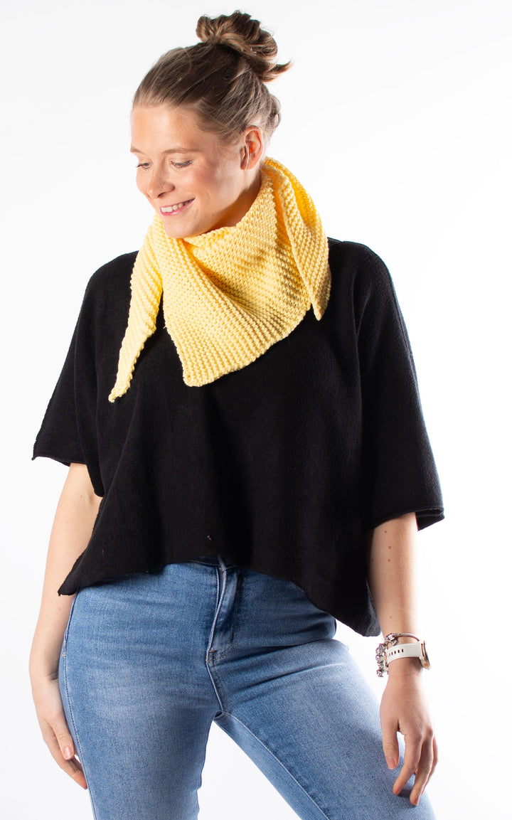 Knitted Triangle Scarf | Yellow